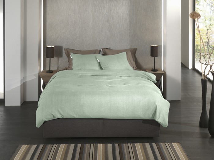 Heckett Lane Dekbedovertrek Flanel Spina - laurel green