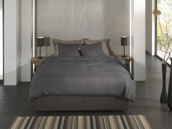 Heckett Lane Dekbedovertrek Flanel Spina - anthracite