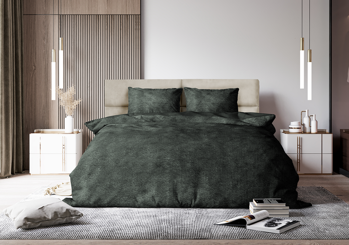 Eleganzzz Dekbedovertrek Flanel Fleece - green