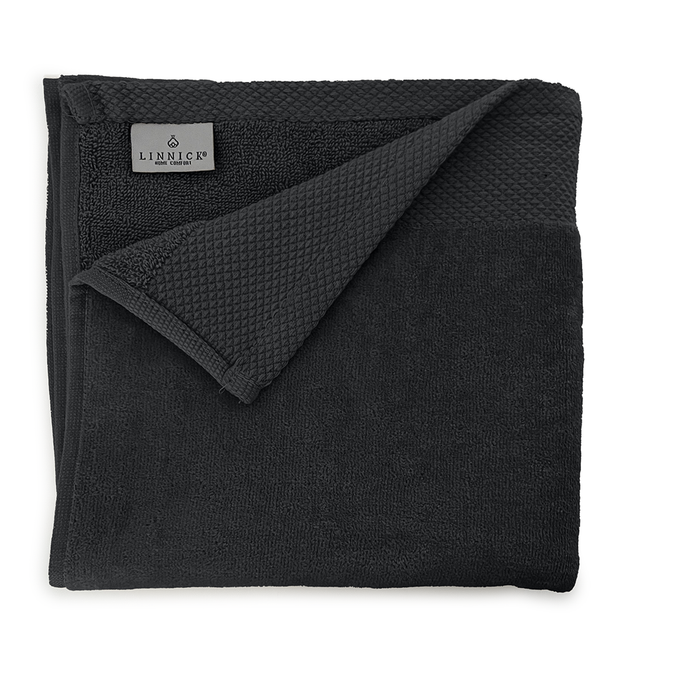 LINNICKVelours Handdoek Katoen 60x110cm - black - Set van 4