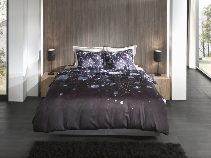 Heckett Lane Dekbedovertrek Katoen Satijn Gabin - black