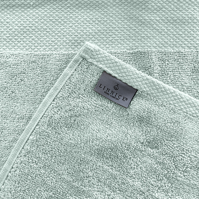 LINNICK Diamond Badstof Handdoek 60x110cm - soft green - set van 4