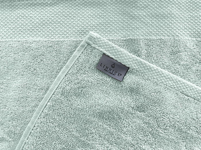 LINNICK Diamond Badstof Handdoek 60x110cm - soft green - set van 4
