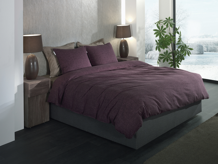 Heckett Lane Dekbedovertrek Flanel Franela - blackberry wine