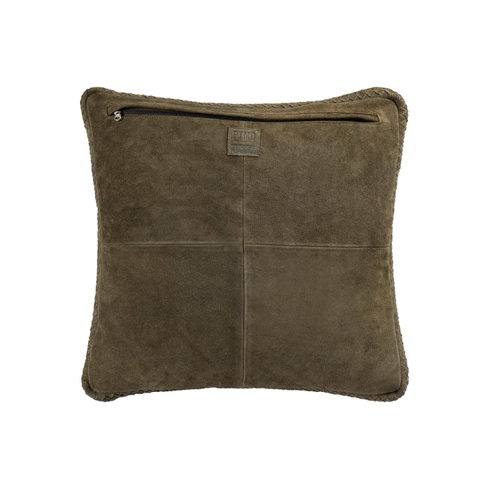 PTMD Suky Green Suede Leather Cushion Square S