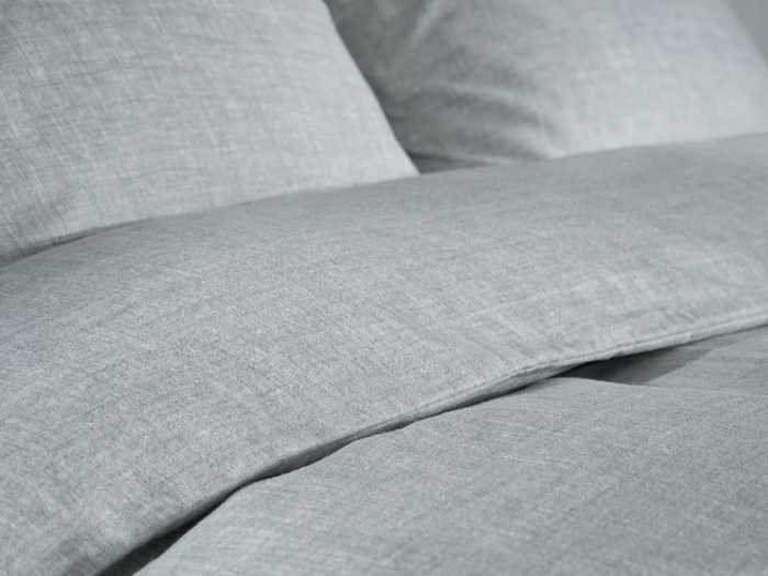 Zo Home Dekbedovertrek Flanella di Lino - dove grey