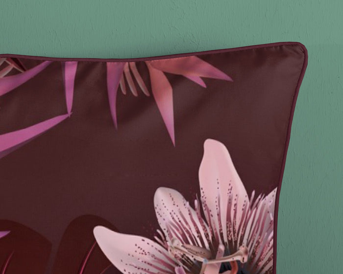 Descanso Dekbedovertrek Biologische Katoen Satijn Farze - bordeaux