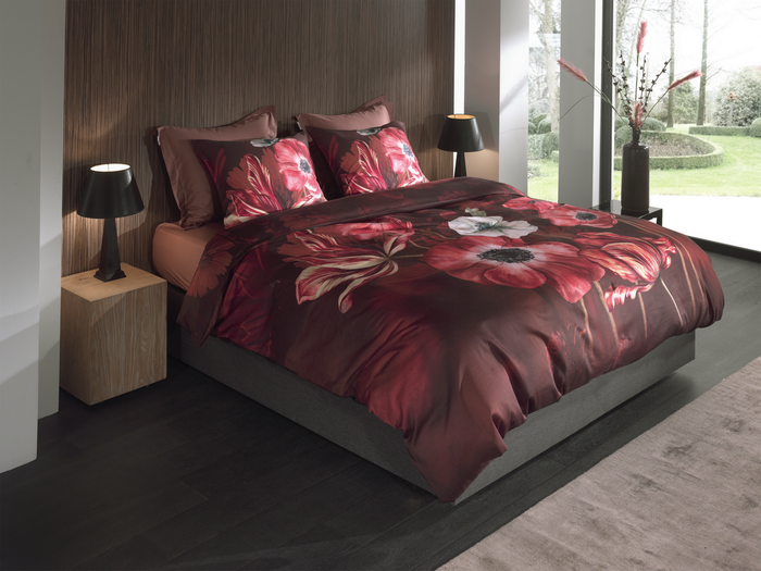 Heckett Lane Dekbedovertrek Katoen Satijn Niall - red