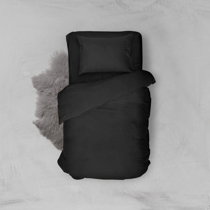 Eleganzzz Dekbedovertrek Velvet Uni - black