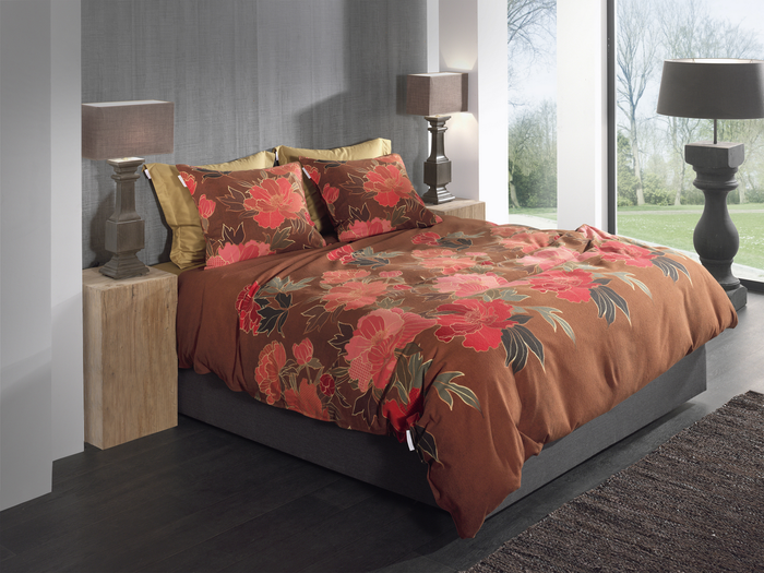 Heckett Lane Dekbedovertrek Flanel Francesco - orange