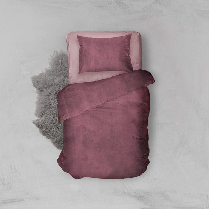 Eleganzzz Dekbedovertrek Velvet Uni - spicy red