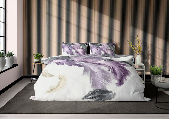 Eleganzzz Dekbedovertrek Micropercal Purple Flow - purple