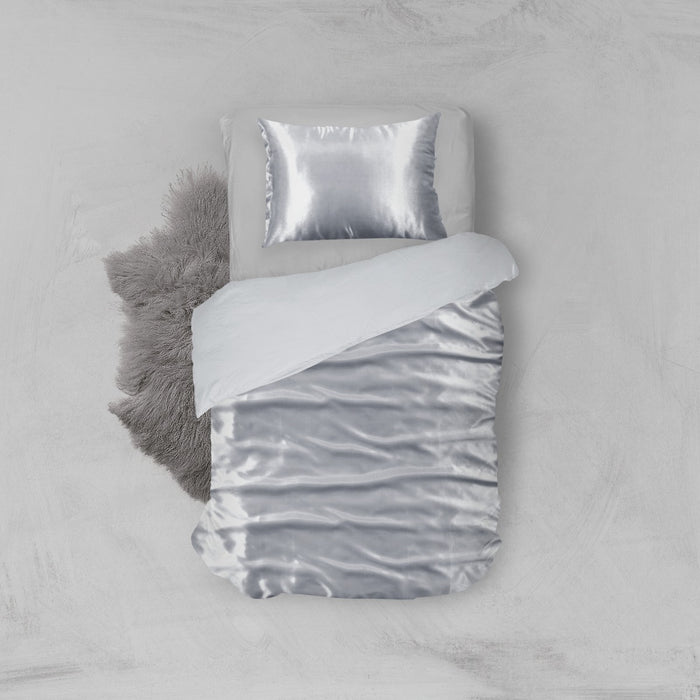 Elegance Silk Dekbedovertrek Glans Satijn silver