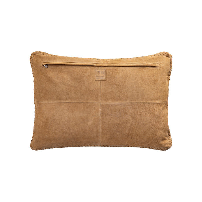 PTMD Suky Camel Suede Leather Cushion Rectangle