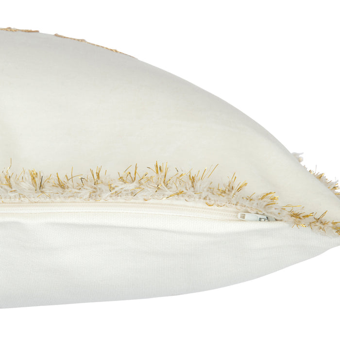 J-line - Kussen Amour Textiel Wit|goud - 45x45x3.75cm