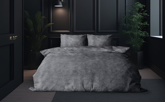 Eleganzzz Dekbedovertrek Flanel Fleece - dark grey