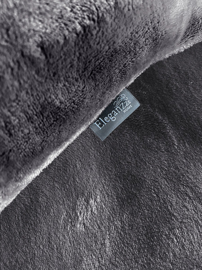 Eleganzzz Dekbedovertrek Flanel Fleece - dark grey