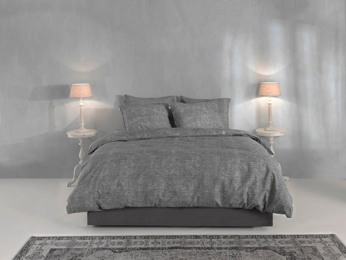 Zo Home Dekbedovertrek Katoen Paisley di Lino - dark grey