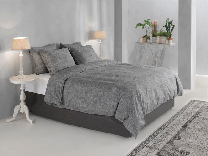 Zo Home Dekbedovertrek Katoen Paisley di Lino - dark grey