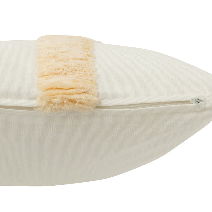 J-line - Kussen Cirkel Textiel Wit|beige - 43x43x10cm