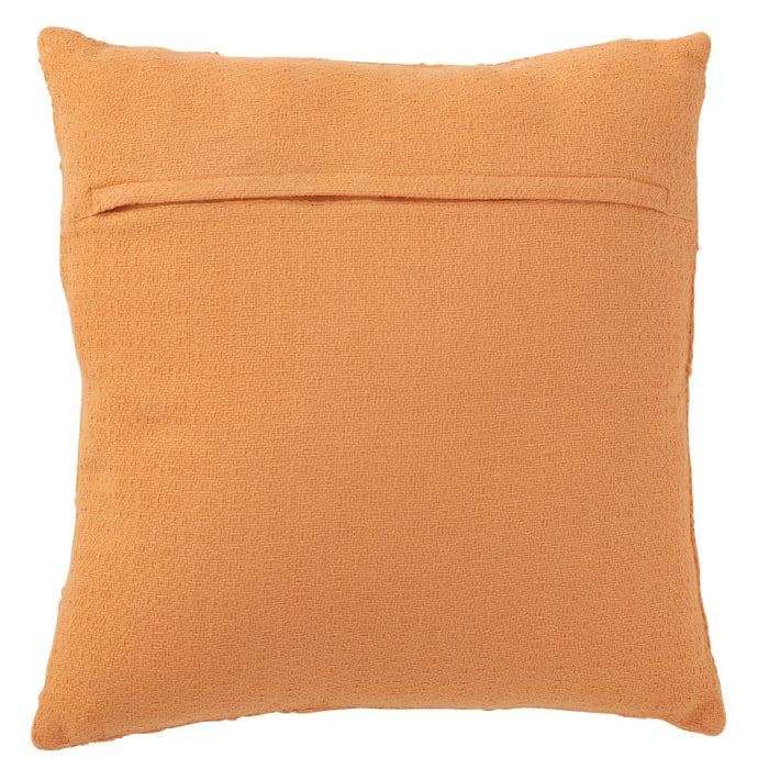 J-line - Kussen Bloem Textiel Koraal - 43x43x10cm