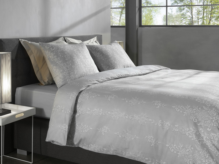 Heckett Lane Dekbedovertrek Katoen Dobby Lacey - grey