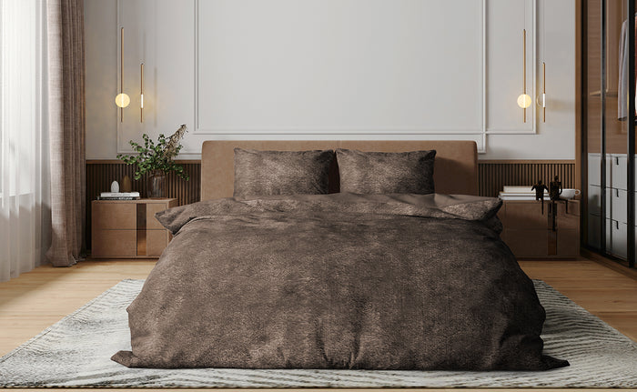 Eleganzzz Dekbedovertrek Flanel Fleece - brown