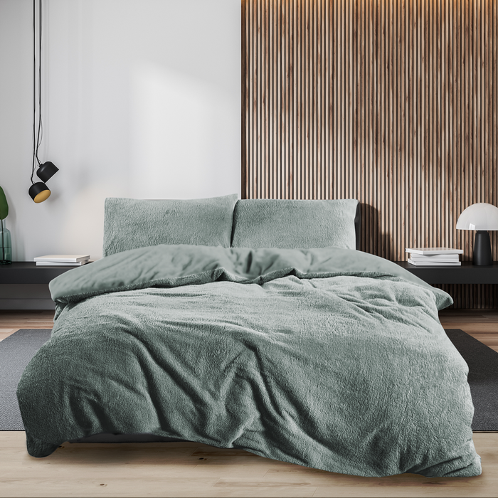 Eleganzzz Dekbedovertrek Teddy Pluche - jade