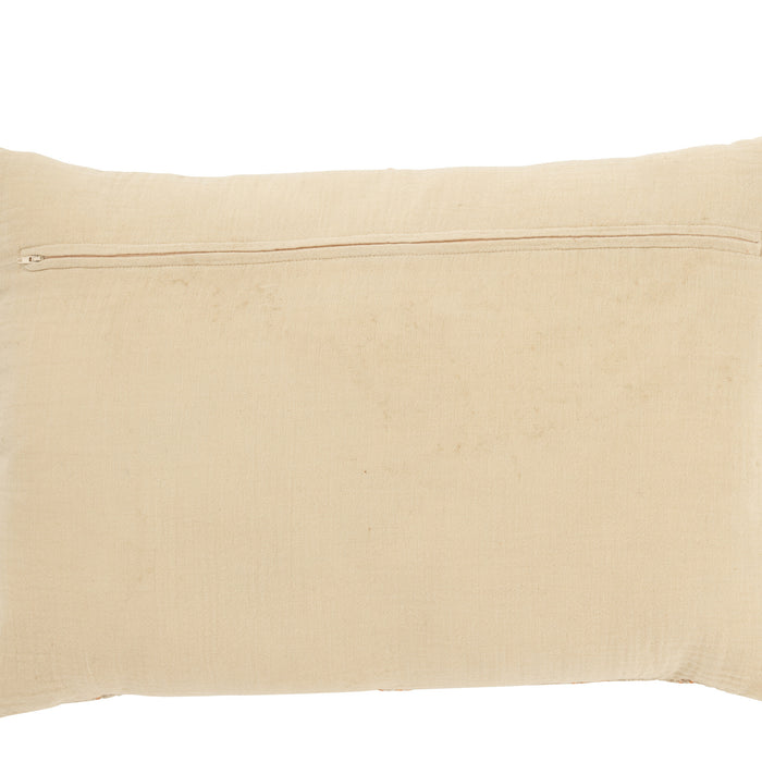 J-Line Kussen Rechthoek Strepen Linnen|Katoen Beige|Roest