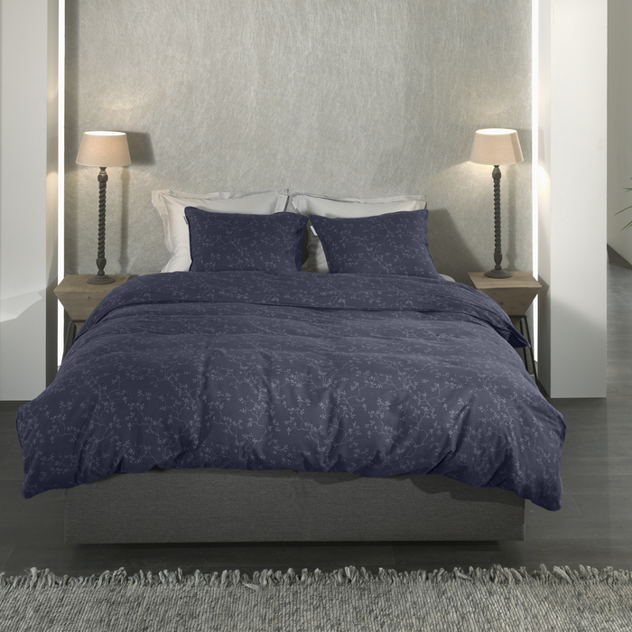 Heckett Lane Dekbedovertrek Flanel Alloro - dark blue