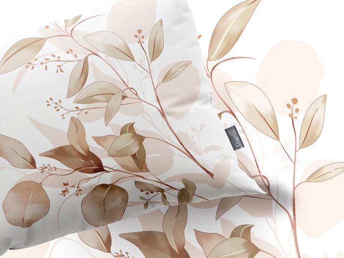 Eleganzzz Dekbedovertrek Micropercal Leaf Artistry - beige