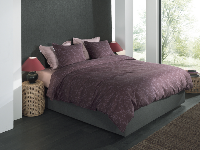 Heckett Lane Dekbedovertrek Flanel Alloro - blackberry wine