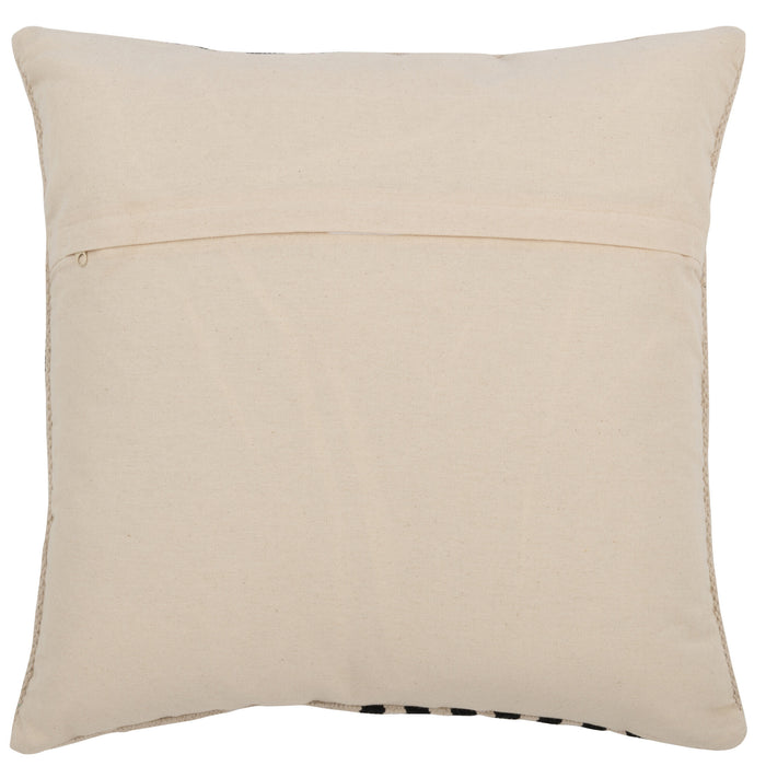 J-line - Kussen Blanco|gestreept Katoen Wit|zwart - 50x15x50cm