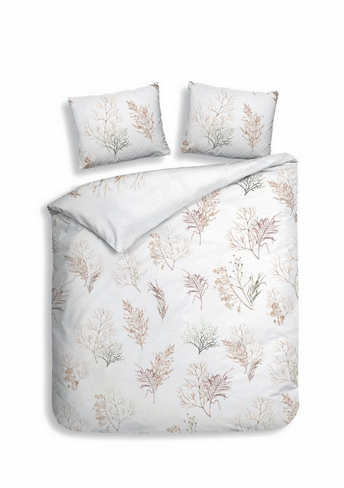 Heckett Lane Dekbedovertrek Katoen Satijn Coralline - white