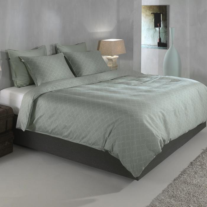 Zo Home Dekbedovertrek Katoen Satijn Linea di Satinado - foam green