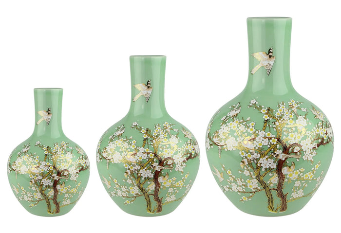 Fine Asianliving Chinese Vaas Mint Bloesems