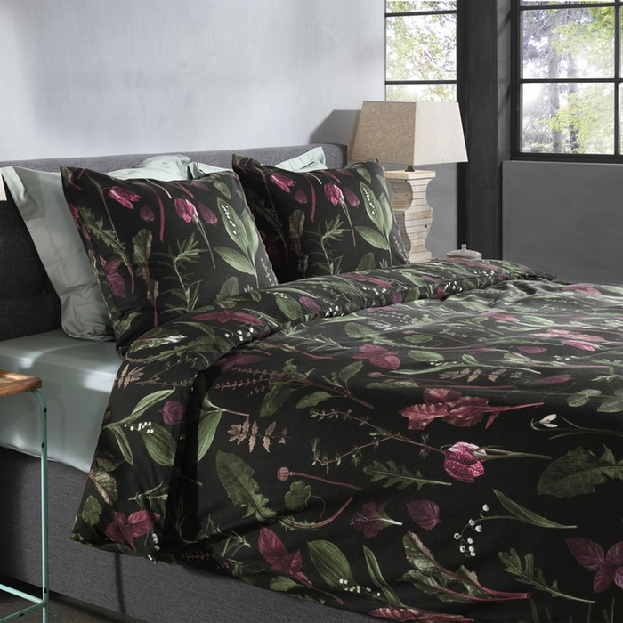 Heckett Lane Dekbedovertrek Flanel Florian - dark green