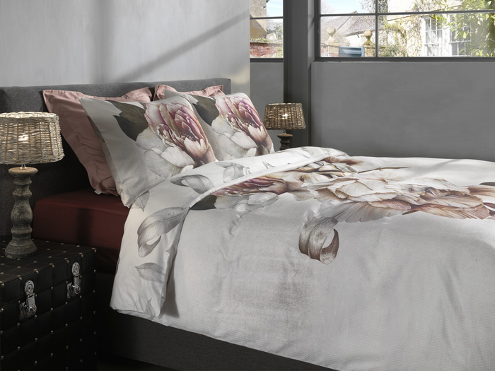 Heckett Lane Dekbedovertrek Katoen Dobby Elena - white