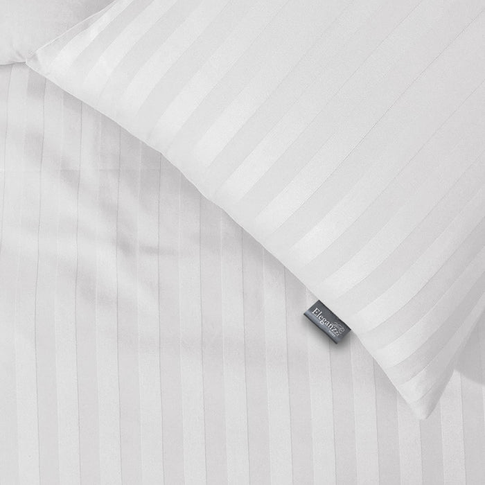 Eleganzzz Dekbedovertrek Hotel Kwaliteit Satijn Streep wit