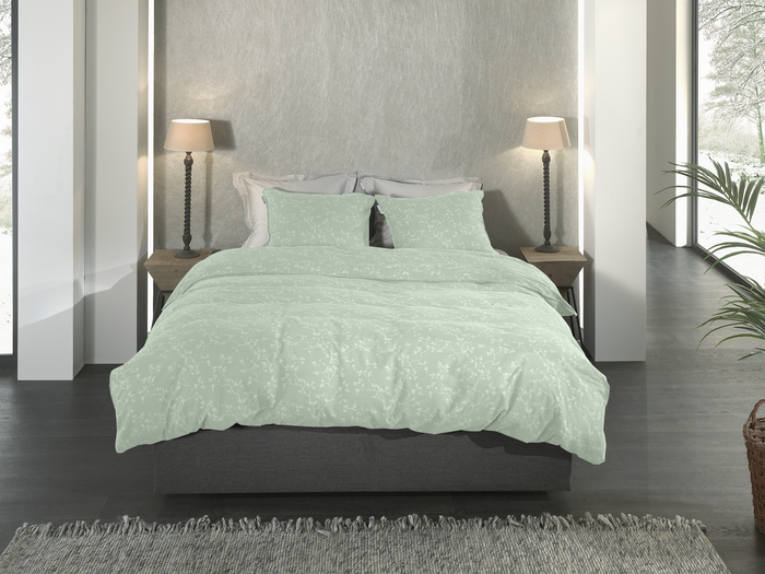 Heckett Lane Dekbedovertrek Flanel Alloro - laurel green