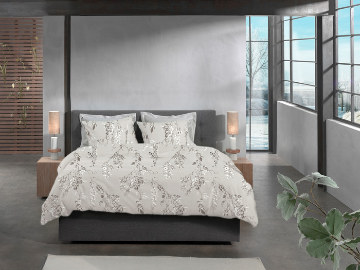 Heckett Lane Dekbedovertrek Flanel Chiara - grey