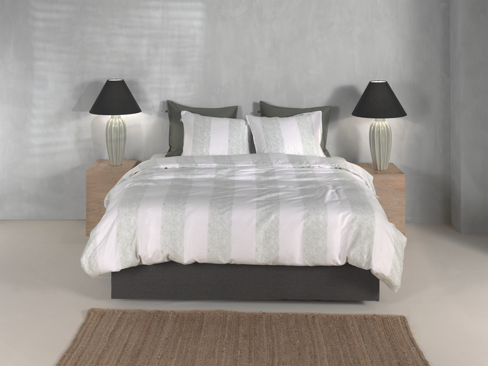 Zo Home Dekbedovertrek Katoen Satijn Tratti di Satinado - foam green