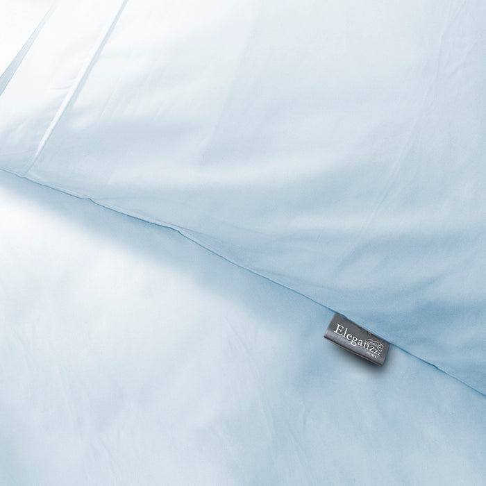 Eleganzzz Dekbedovertrek Uni Perkal Katoen Met Bies - licht blauw