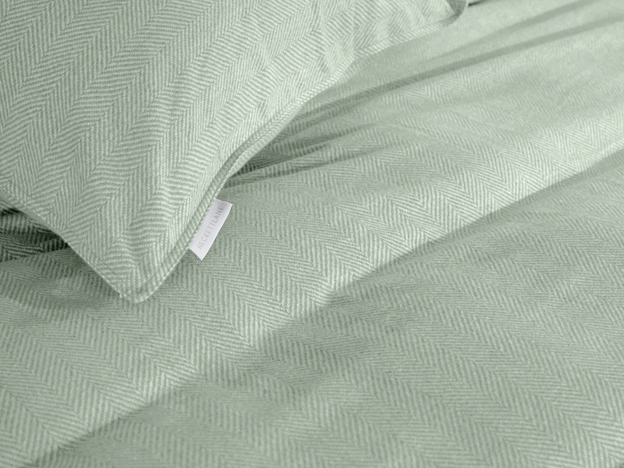 Heckett Lane Dekbedovertrek Flanel Spina - laurel green