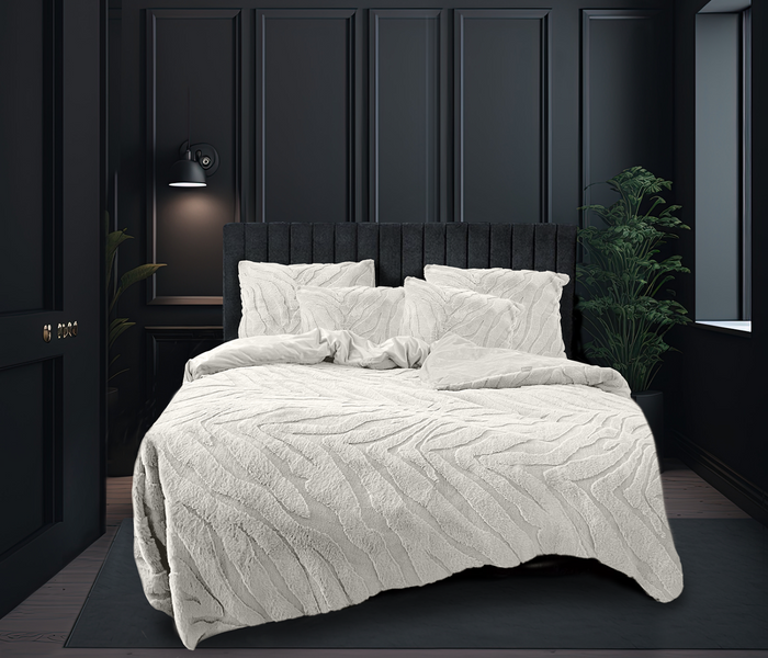 Eleganzzz Dekbedovertrek Jacquard Rabbit Fur - off white