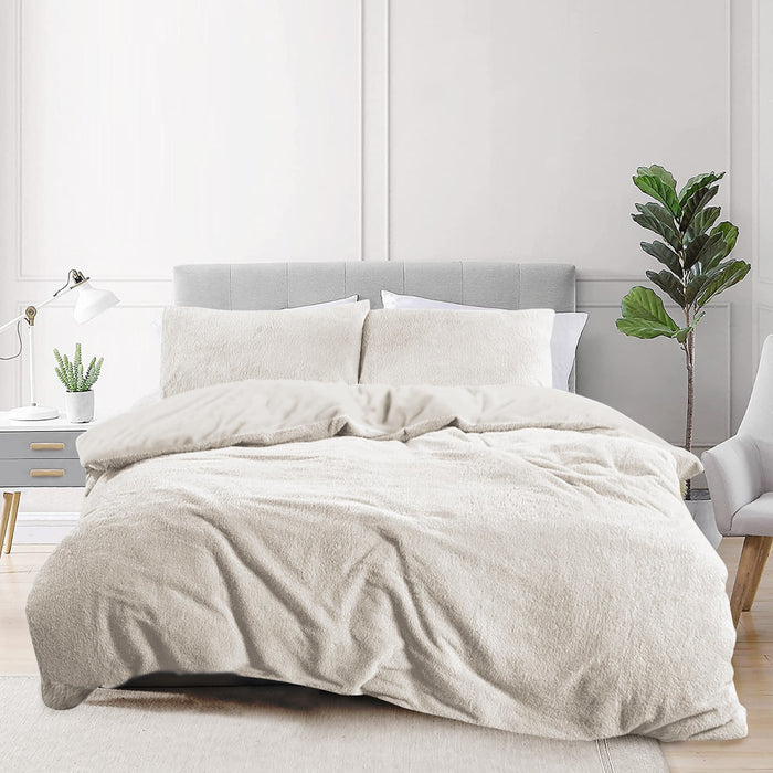 Eleganzzz Dekbedovertrek Teddy Pluche - off white