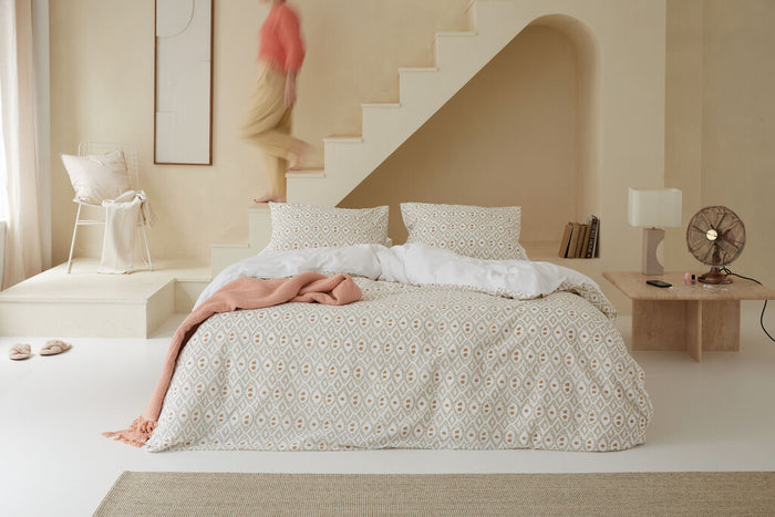 Walra - Dekbedovertrek Curved Diamonds - 200x220 - Wit