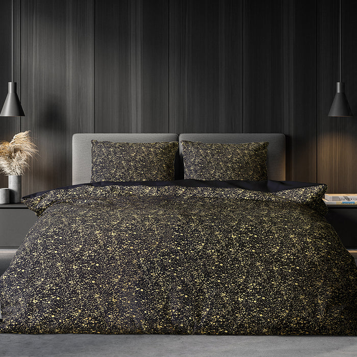 Eleganzzz Dekbedovertrek Foil Velvet - black