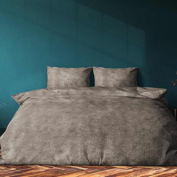Eleganzzz Dekbedovertrek Flanel Fleece - taupe grey