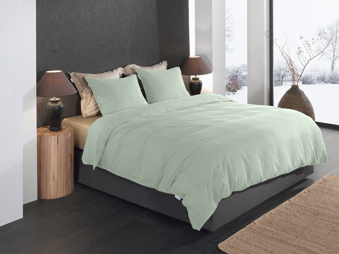 Heckett Lane Dekbedovertrek Flanel Franela - laurel green